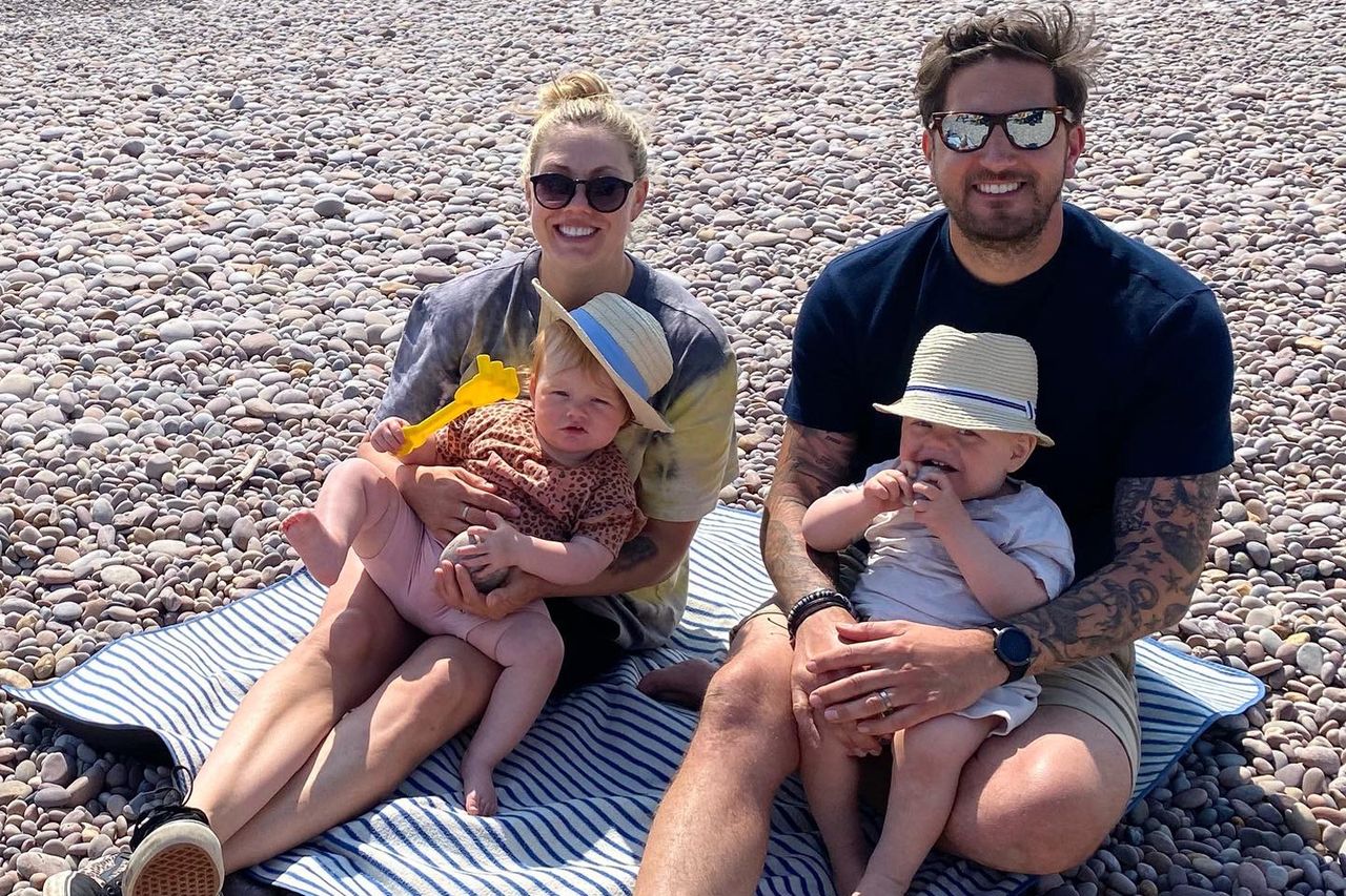 Shaun and Jenna Greenaway and their kids Jenna Greenaway (left) and Shaun Greenaway (right) with their twins.Credit: Shaun Greenaway