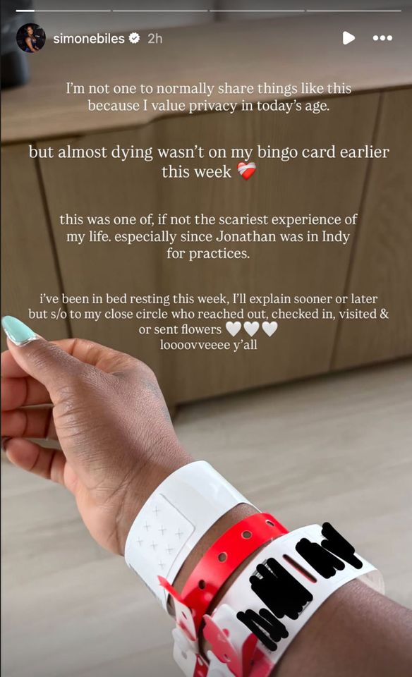 Simone Biles on her Instagram StoriesCredit: Simone Biles/Instagram