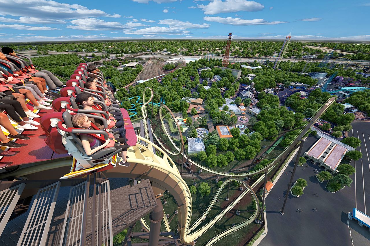 Six Flags Announces Opening Date for New Record-Breaking Roller Coaster. Concept art for Tormenta Rampaging Run at Six Flags Over TexasCredit: Courtesy of Six Flags Over Texas