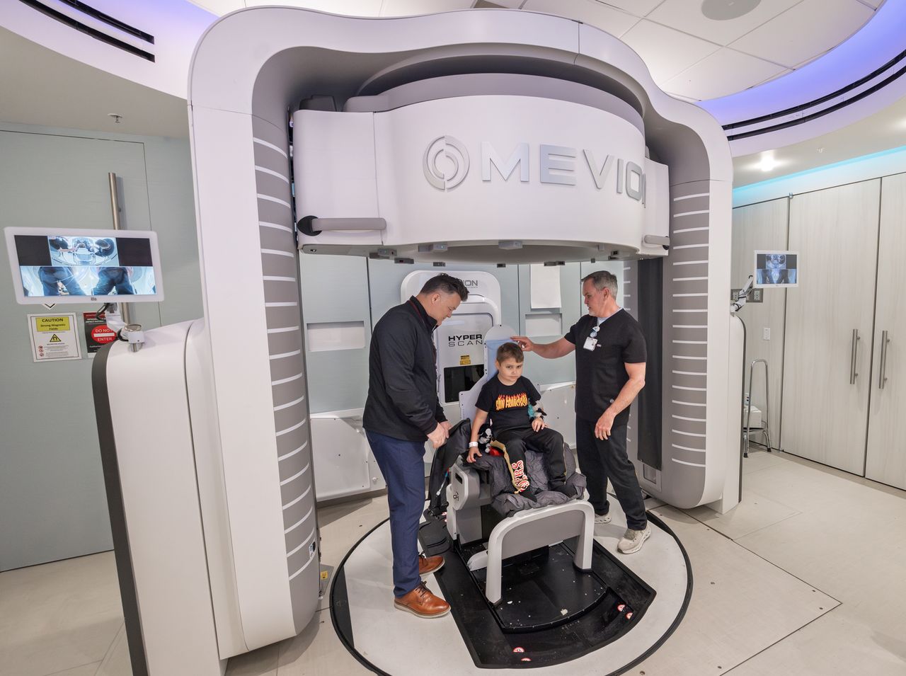 Stephen in the world's smallest proton therapy machineCredit: Kurt Hickman/Stanford Medicine