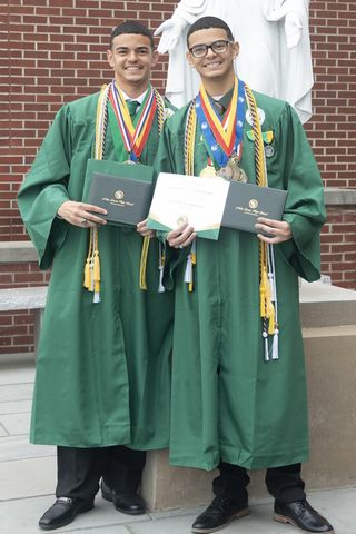 Alberto and Steven Torres (L-R) were named valedictorian and salutatorian respectively for Notre Dame High School's Class of 2026Credit: John Steady, Steady Photography