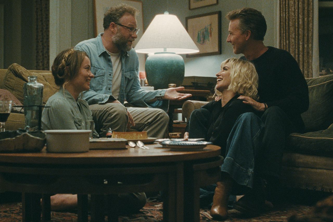 Olivia Wilde, Seth Rogen, Penelope Cruz and Edward Norton in The InviteCredit: Courtesy of A24