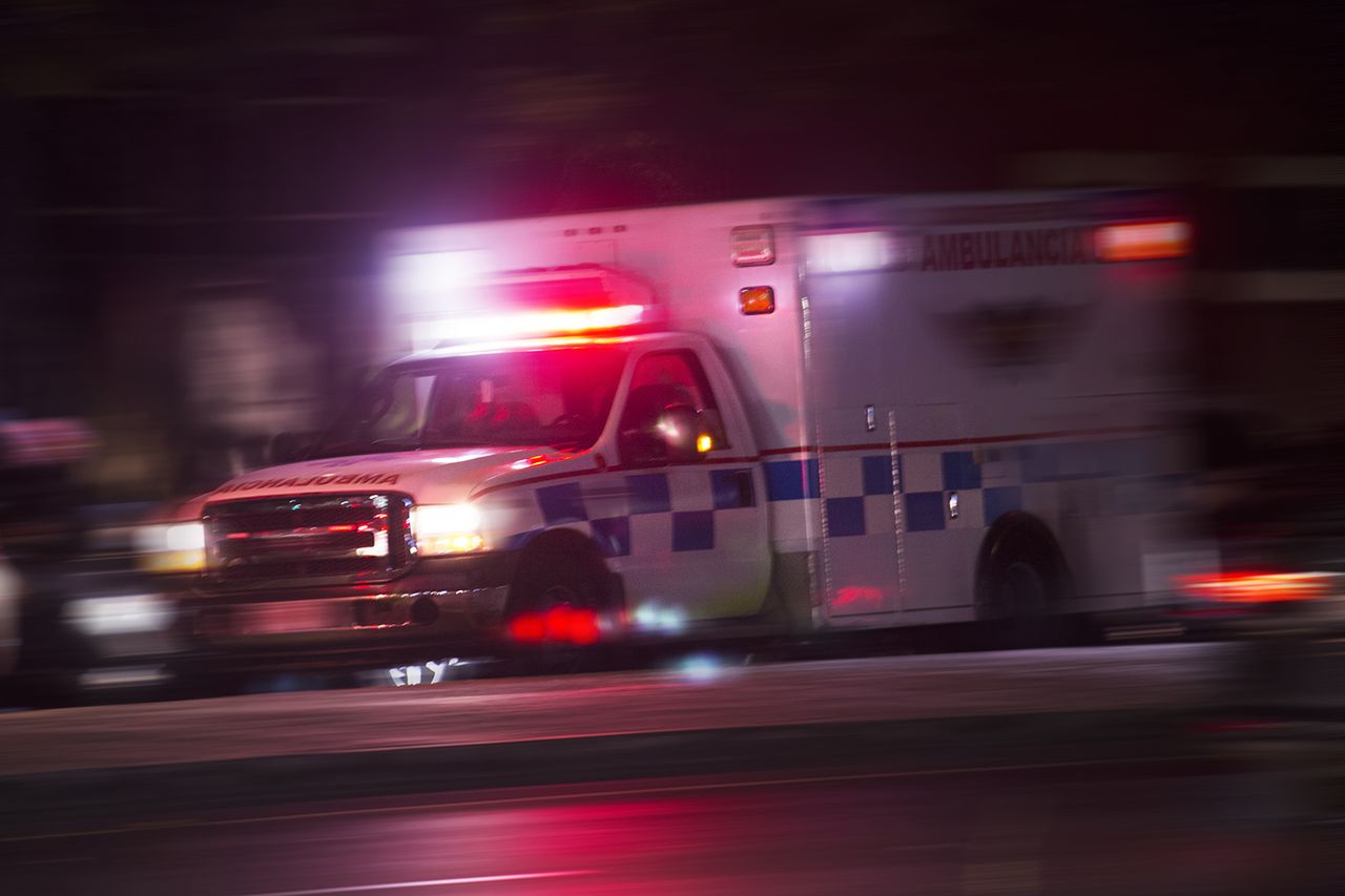 An ambulance responds to an emergency call. Stock image of an ambulance responding to an emergency callCredit: Getty