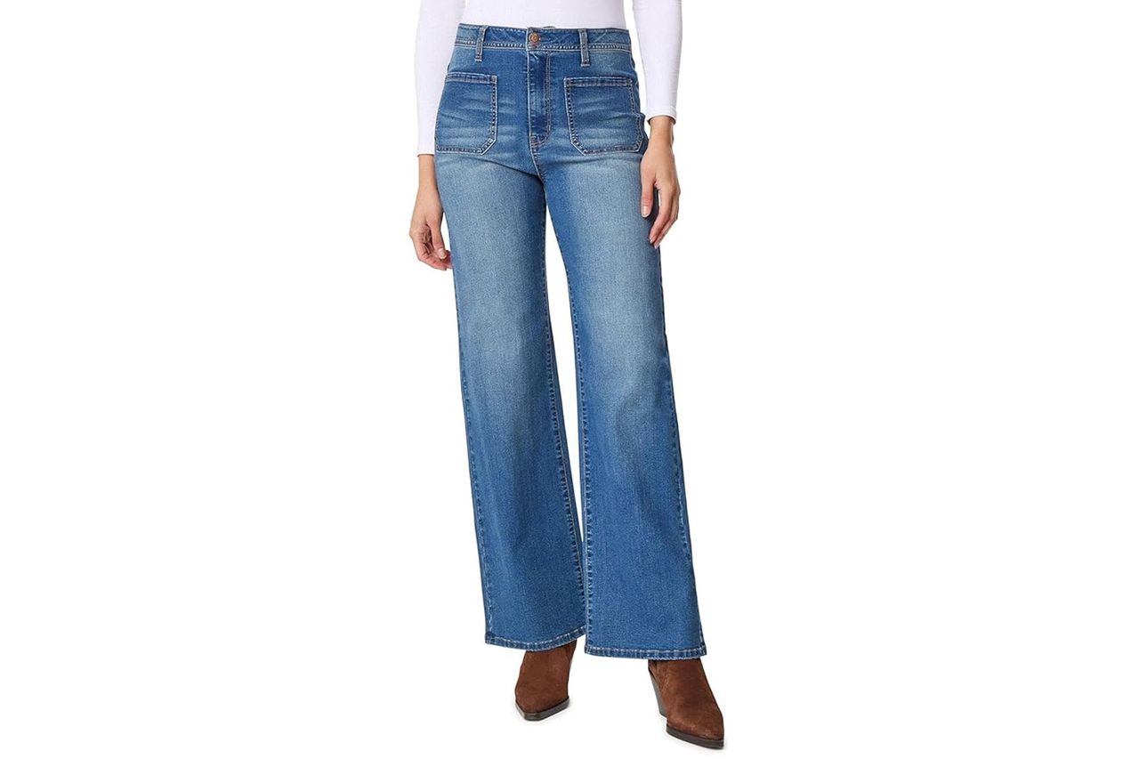 Angels Forever Young Women's Forever Wide High-Rise Patch Pockets Jeans Credit: Amazon