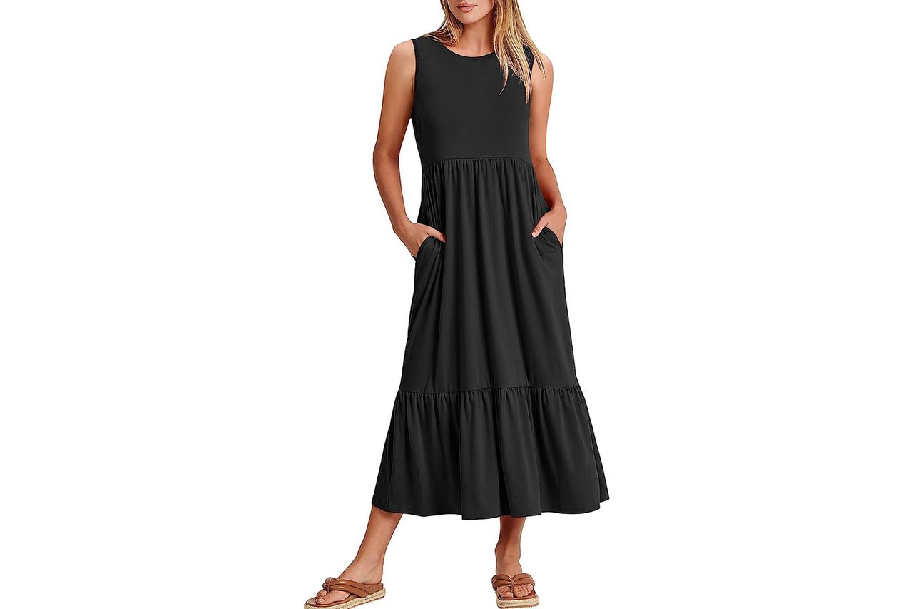 Amazon ANRABESS Women's Summer Casual Sleeveless Crewneck Swing Sundress Credit: Amazon
