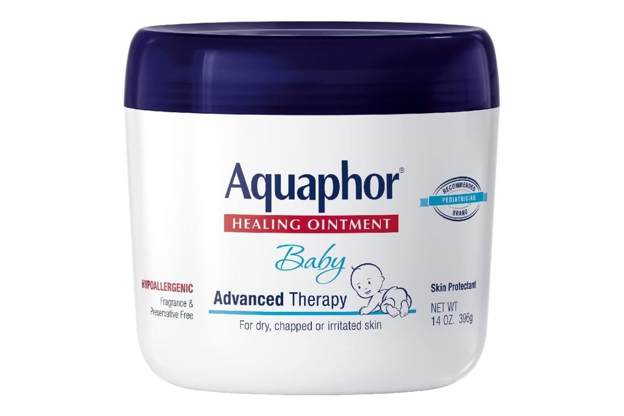 Aquaphor Baby Healing Ointment Advanced Therapy Skin Protectant for Chapped or Dry Skin, Drool Rash and Diaper Rash Credit: Amazon