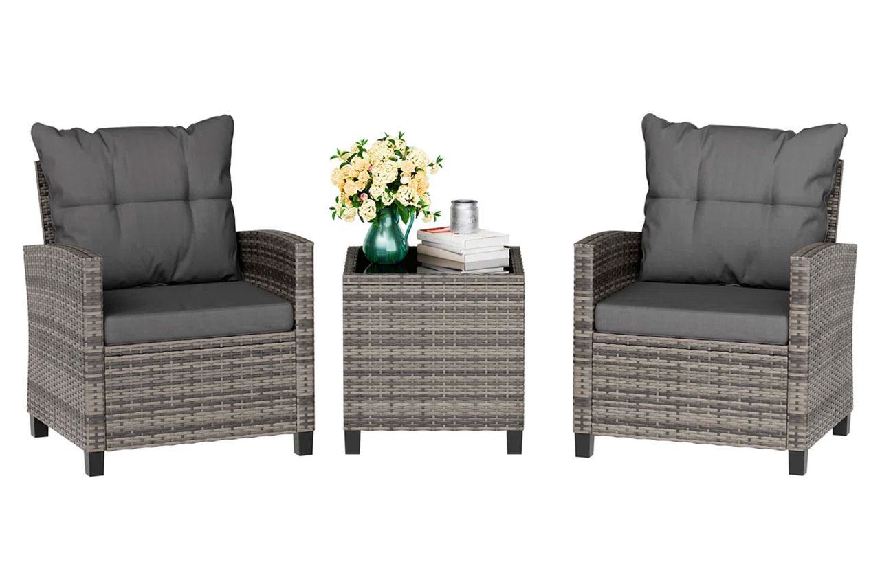 Arlayne 2-Person Outdoor Patio Seating Group with Cushions By Lark Manor Credit: Wayfair