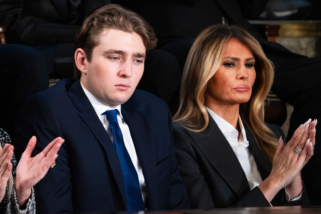 Barron Trump and his mother, first lady Melania Trump, at President Donald Trump's State of the Union address to Congress on Feb. 24.Credit: Tom Williams/CQ-Roll Call, Inc via Getty