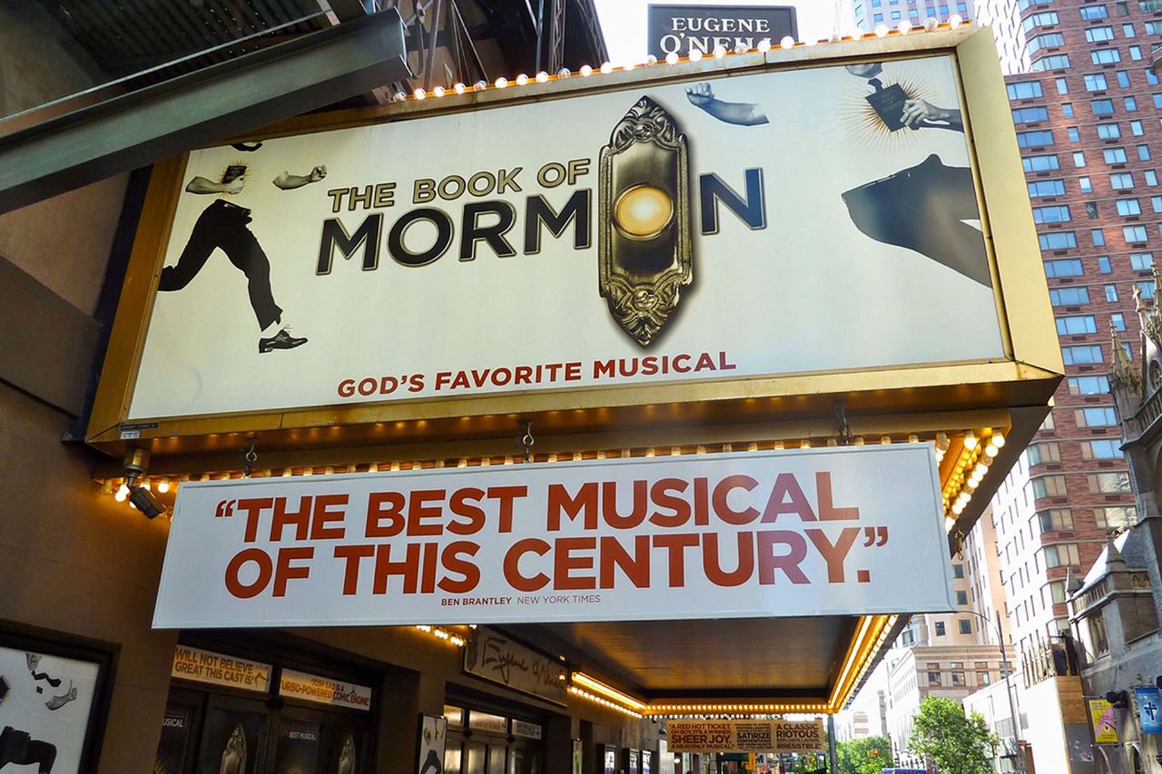 'The Book of Mormon' marqueeCredit: Gale Beery/Getty