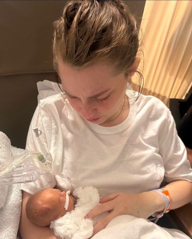 Abby with her baby boy who died six days after an emergency cesarean sectionCredit: GoFundMe