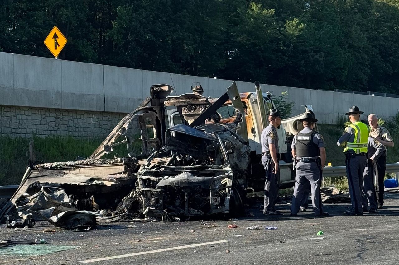Fatal accident on Interstate 95Credit: Virginia State Police via AP