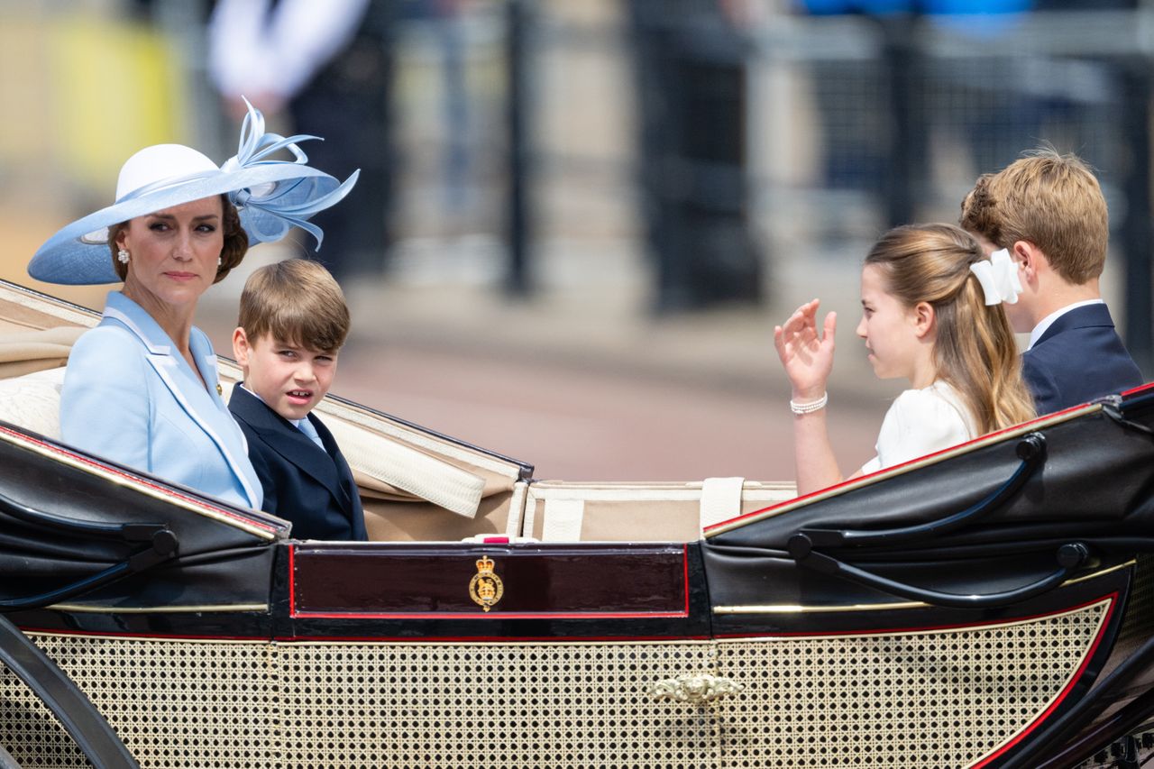 Kate Middleton, Prince Louis, Princess Charlotte and Prince George at Trooping the Colour on June 13, 2026Credit: Samir Hussein/WireImage