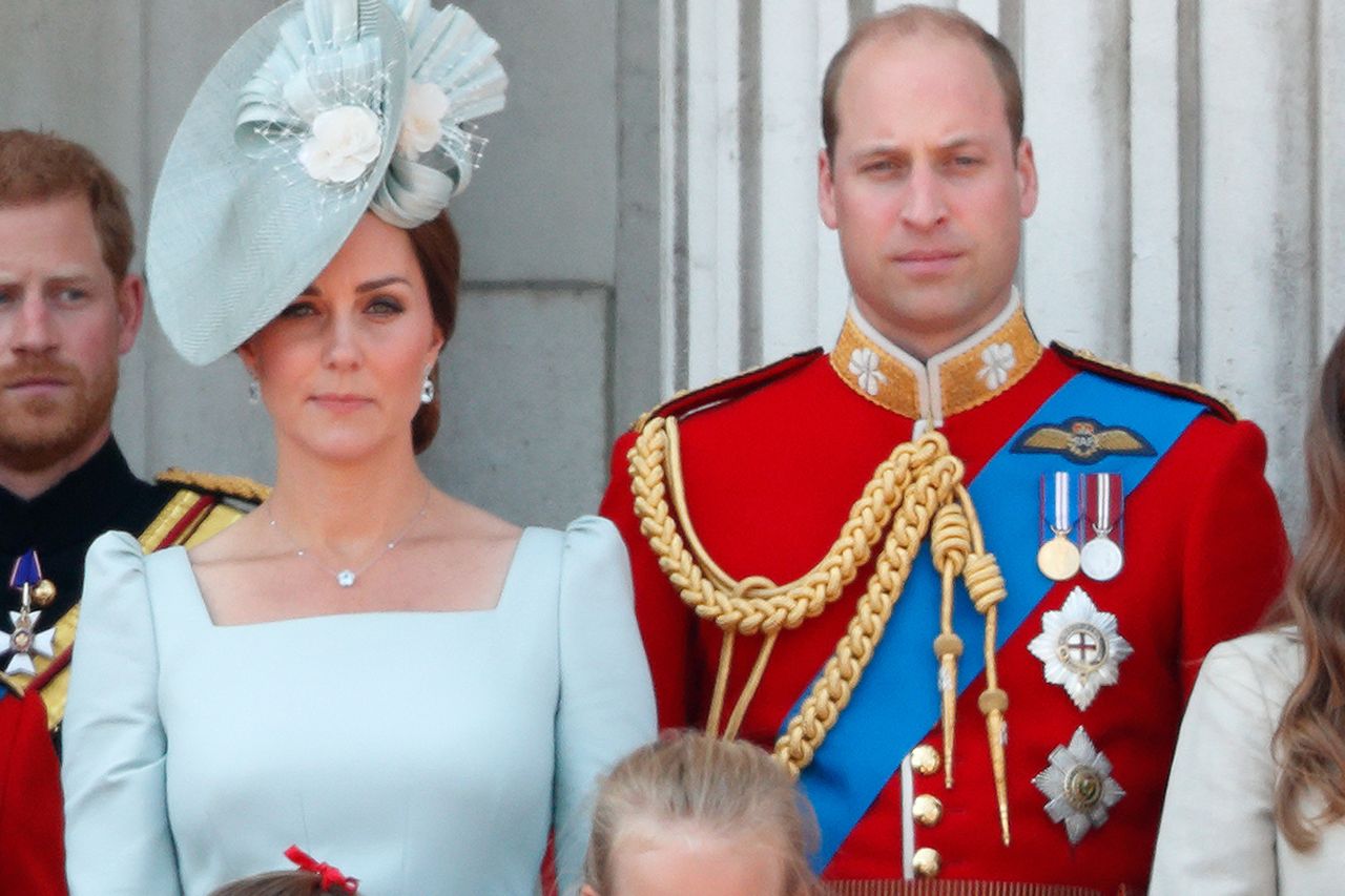 Prince William and Catherine at a formal event with Prince Harry partially visible in the background Kate Middleton and Prince William during Trooping The Colour 2018 on June 9, 2018 in London, England.Credit: Max Mumby/Indigo/Getty