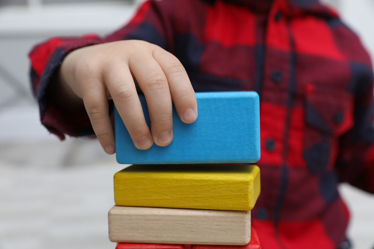 Little child playing with building blocks indoors Child playing with building blocksCredit: Liudmila Chernetska/Getty