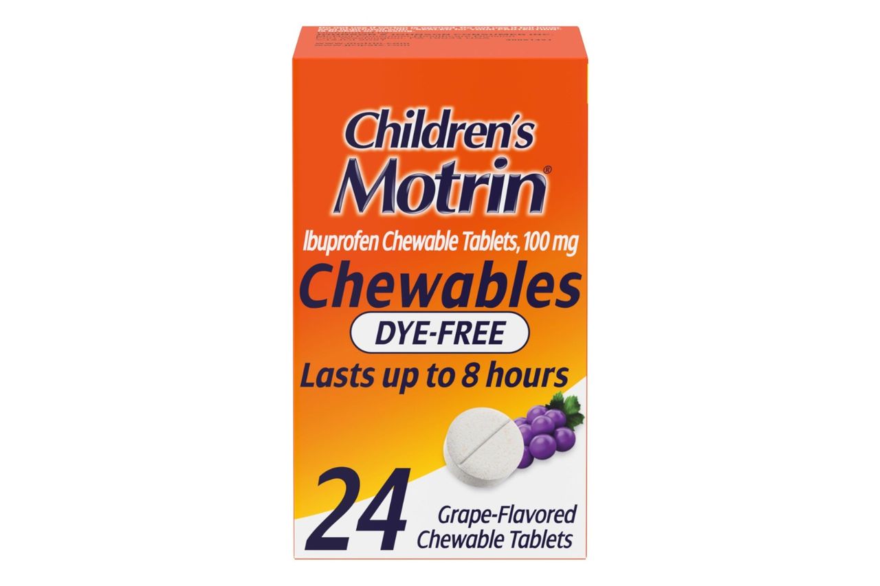 Children's Motrin Dye-Free Chewable Tablet Credit: Amazon