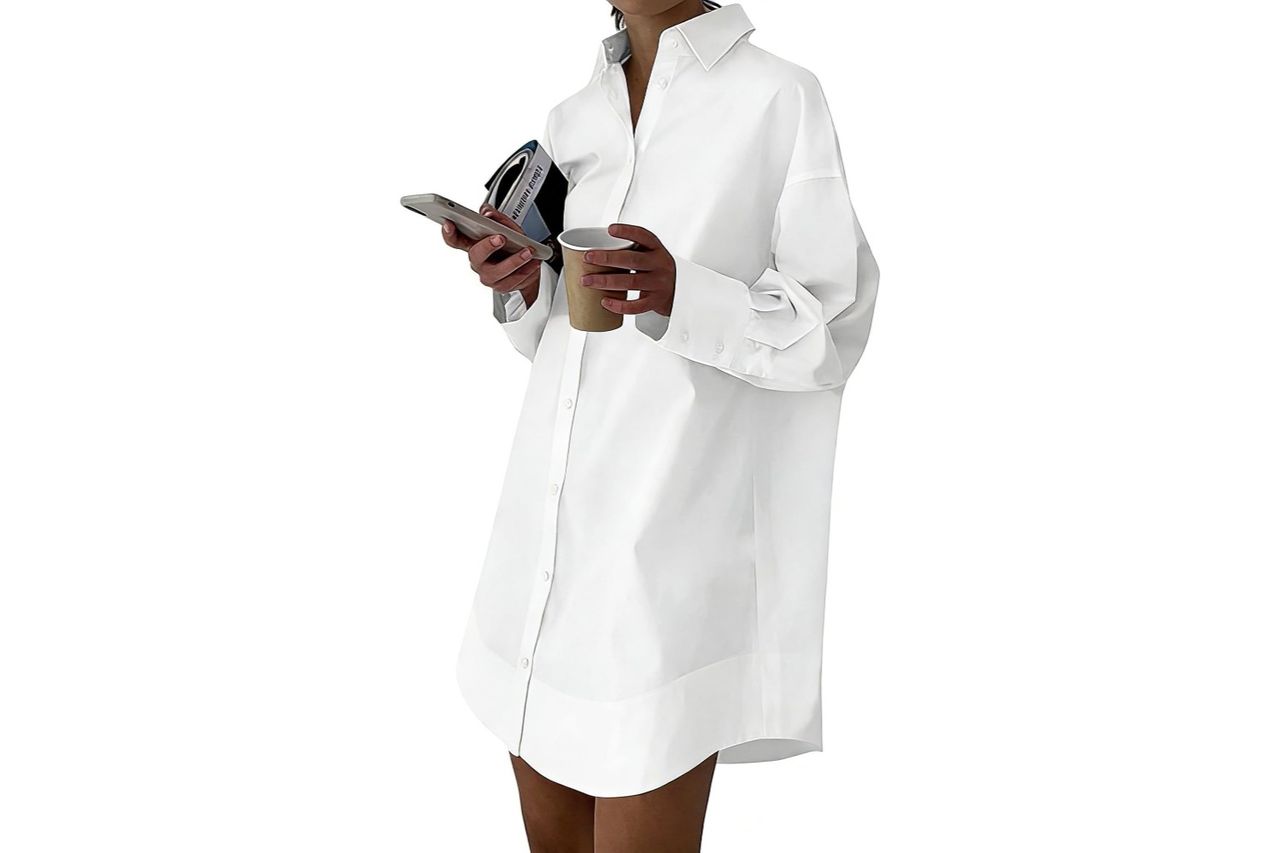 COCCKO Casual Button Down Shirt Dress Credit: Amazon