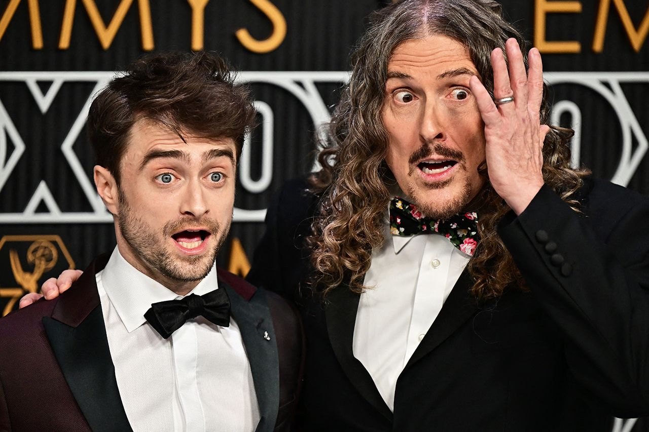 Daniel Radcliffe and 'Weird Al' Yankovic at the Emmy Awards in 2024.Credit: FREDERIC J. BROWN/AFP via Getty