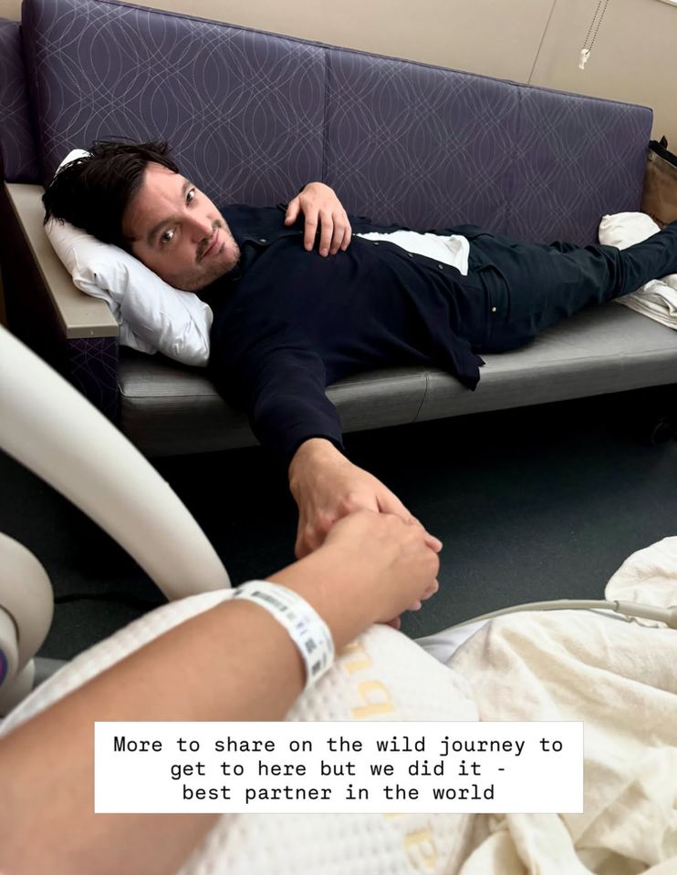 Danielle Olivera and Eoin Heavey in the hospitalCredit: Danielle Olivera/Instagram