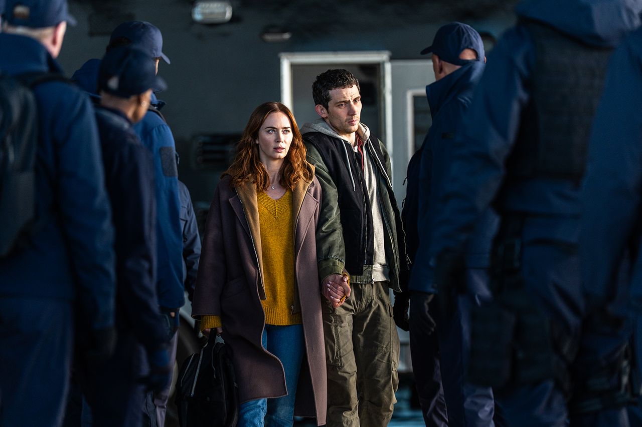 Emily Blunt and Josh O'Connor in 'Disclosure Day,' directed by Steven SpielbergCredit: Niko Tavernise/Universal Pictures and Amblin Entertainment