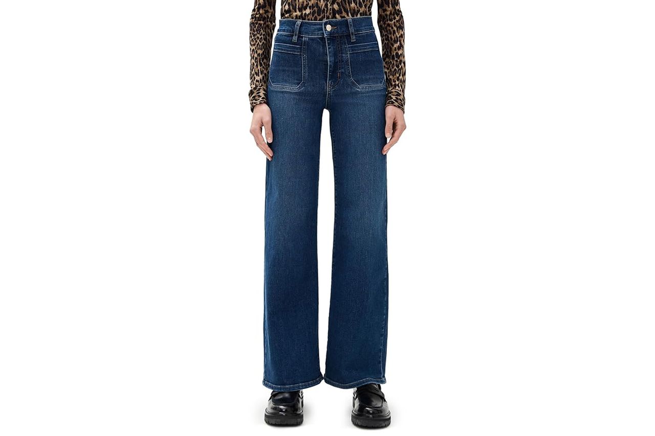 FRAME Women's Le Slim Palazzo Bardot Pocket Jeans Credit: Amazon