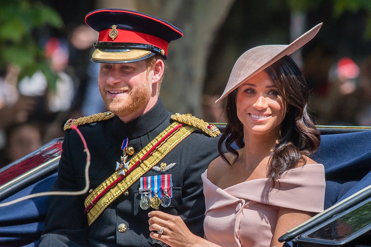 Prince Harry and Meghan Markle in formal attire during Trooping the Colour Prince Harry and Meghan Markle during Trooping The Colour 2018 on June 9, 2018 in London, EnglandCredit: Samir Hussein/WireImage