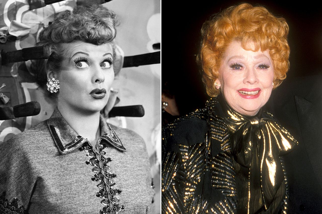 Lucille Ball on I Love Lucy; Lucille Ball in 1987 Lucille BallCredit: CBS via Getty; Barry King/WireImage