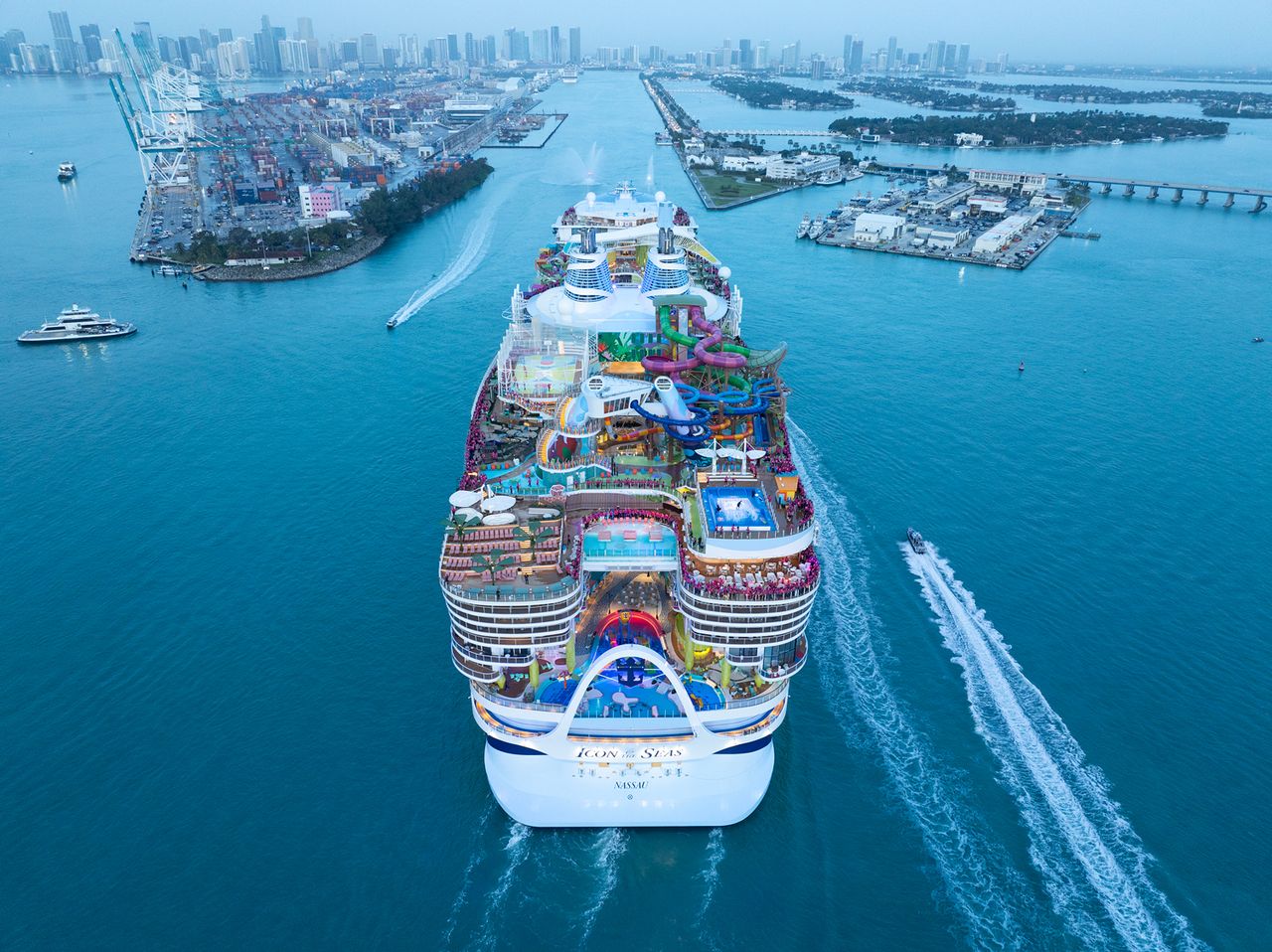 Icon of the Seas sailing towards Miami.Credit: Royal Caribibean