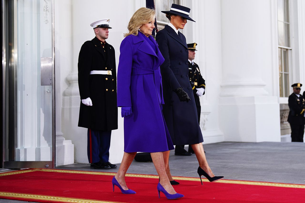 Jill Biden and Melania Trump depart the White House for the second inauguration of President Donald Trump on Jan. 20, 2025.Credit: Will Oliver/EPA/Bloomberg via Getty