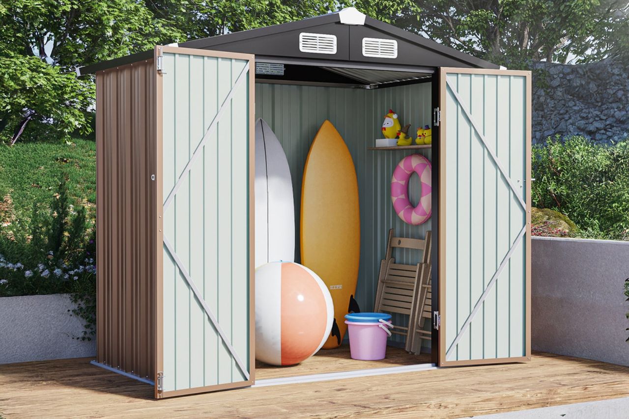 JolyDale 6 ft. W x 4 ft. D Metal Storage Shed & Reviews | Wayfair Credit: Wayfair