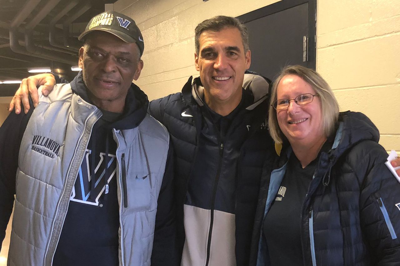 Josh Hart's parents, Moses and Pat with Coach Jay Wright Josh Hart's parents, Moses and Pat with Coach Jay WrightCredit: Coach Jay Wright/X
