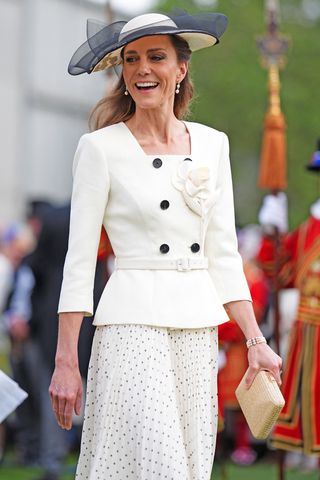 Kate Middleton at a Royal Garden Party at Buckingham Palace in London on May 8, 2026.Credit: Aaron Chown / POOL / AFP via Getty