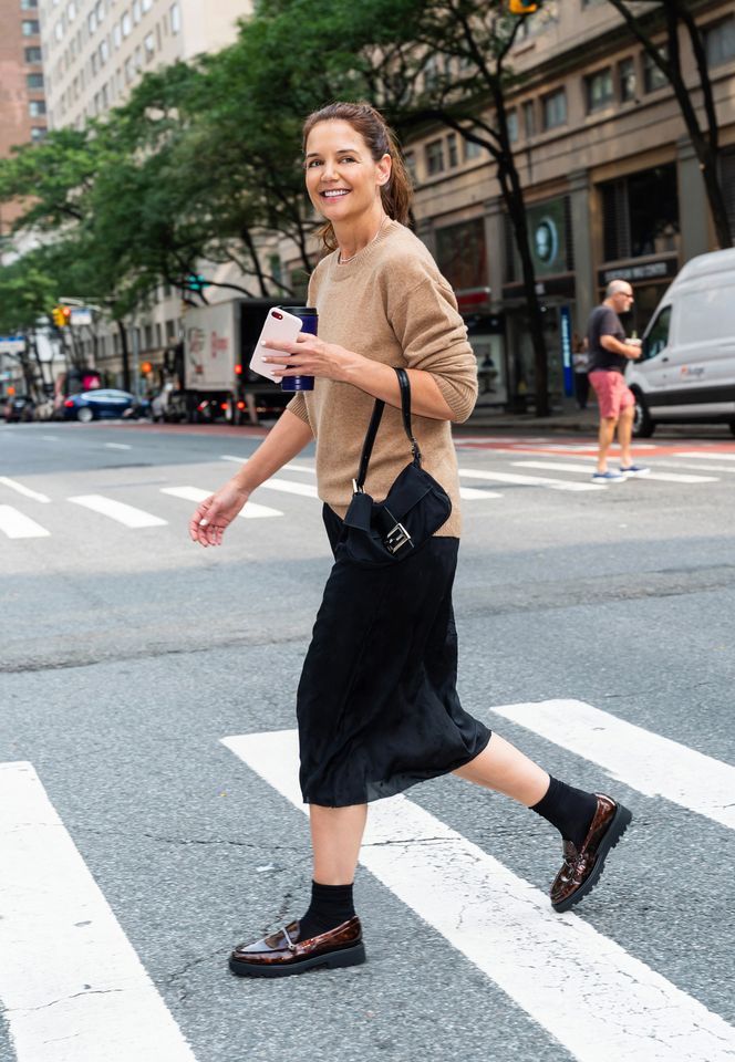 Katie Holmes is seen on September 23, 2025 in New York City Credit: Michael Simon/Getty