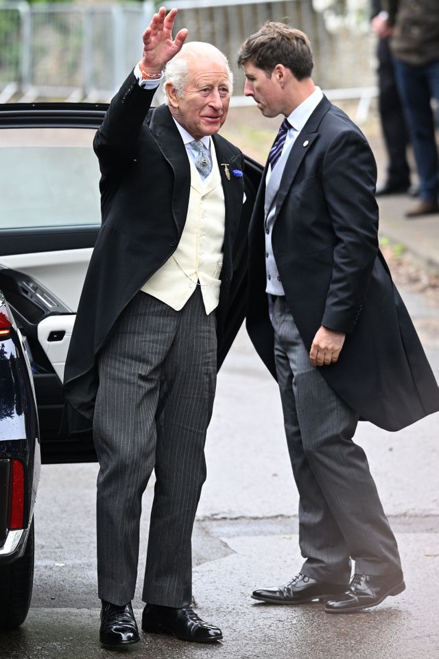 King Charles arrives for the royal wedding of Peter Phillips and Harriet Sperling at All Saints Church on June 6, 2026Credit: Samir Hussein/WireImage