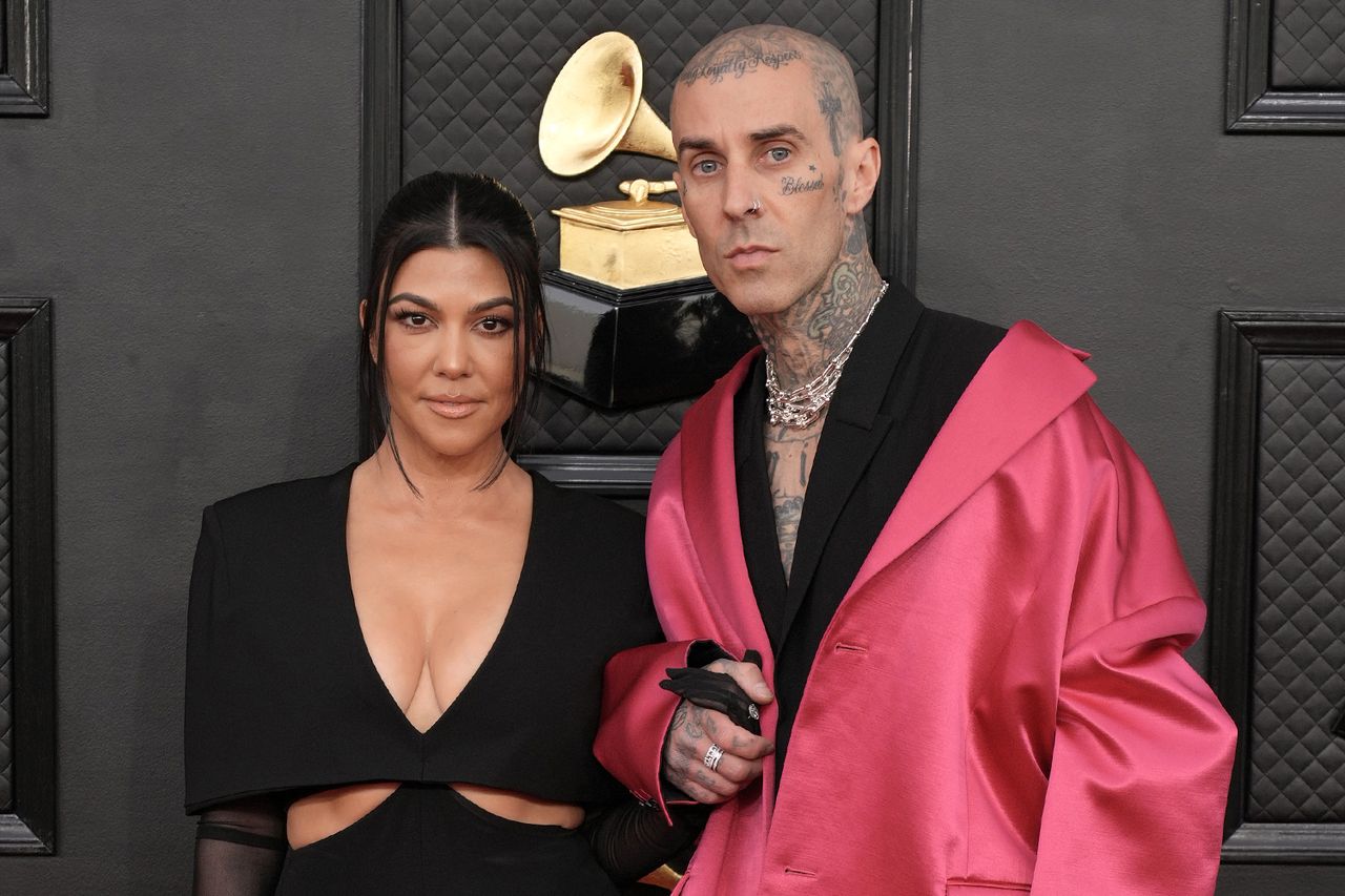 Kourtney Kardashian and Travis Barker at the Grammys in April 2022Credit: Jeff Kravitz/FilmMagic