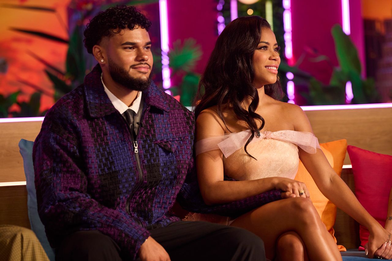 Bryan Arenales and Amaya Espinal on the Love Island USA Reunion Special. Bryan Arenales and Amaya Espinal on the Love Island USA Reunion Special.Credit: Jocelyn Prescod/PEACOCK via Getty