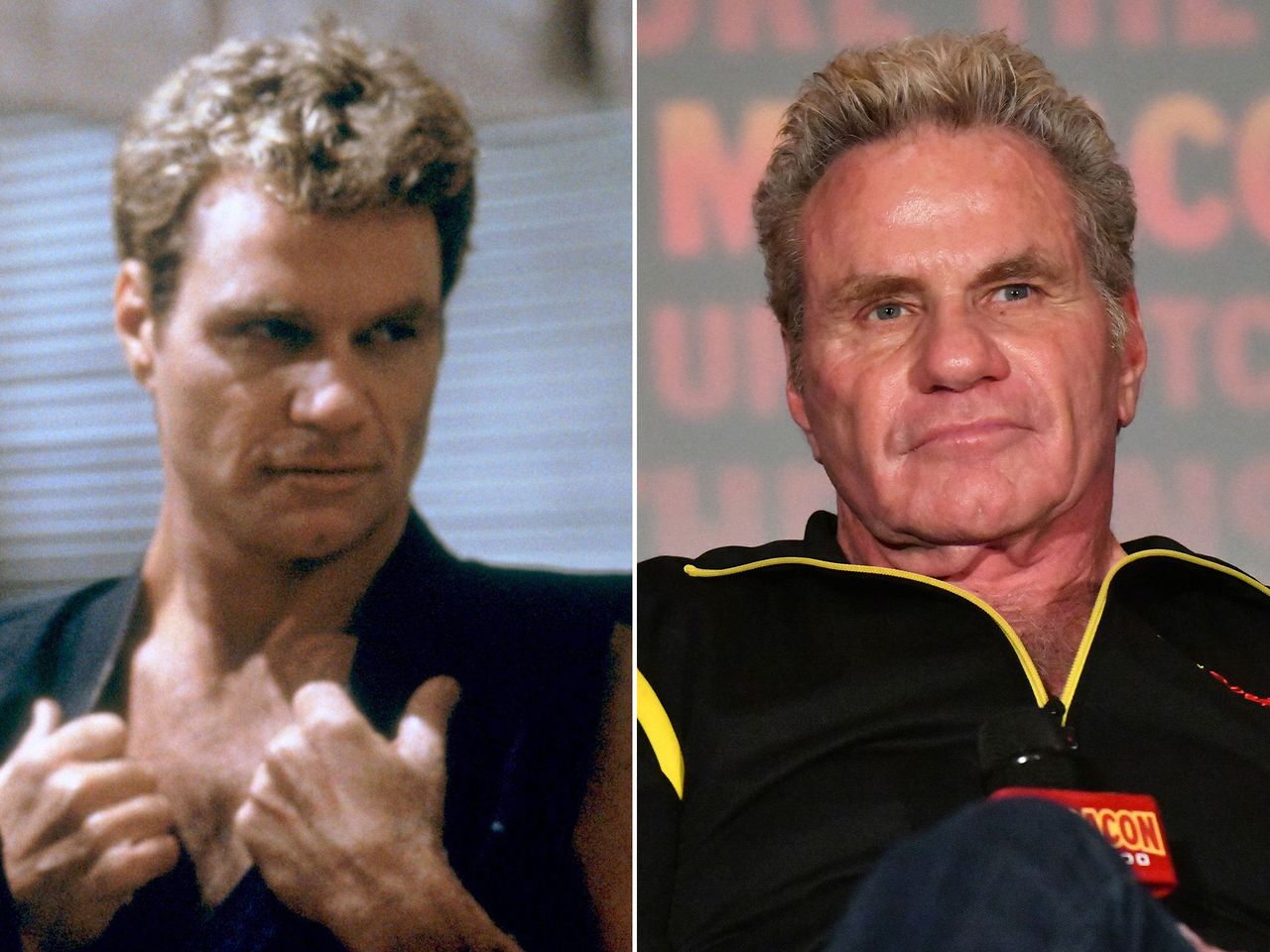 Martin Kove in The Karate Kid III Martin Kove as John Kreese in 'The Karate Kid Part III' (1989); Martin Kove at MegaCon Orlando at the Orange County Convention Center in Orlando, Fla., on March 31, 2023Credit: AJ Pics/Alamy; Gerardo Mora/Getty