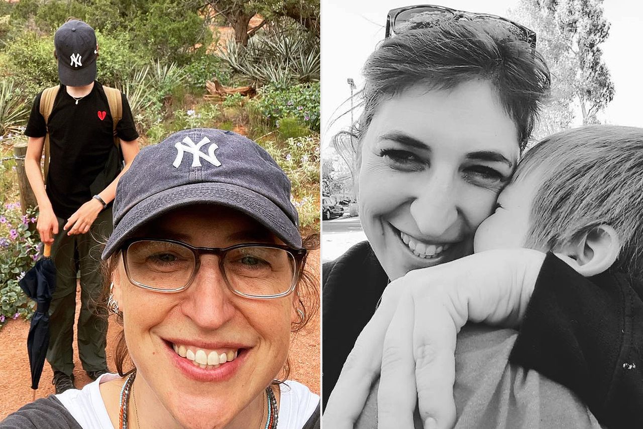 Mayim Bialik and her son in 2021; Mayim Bialik and her son in 2015.Credit: Mayim Bialik/Instagram