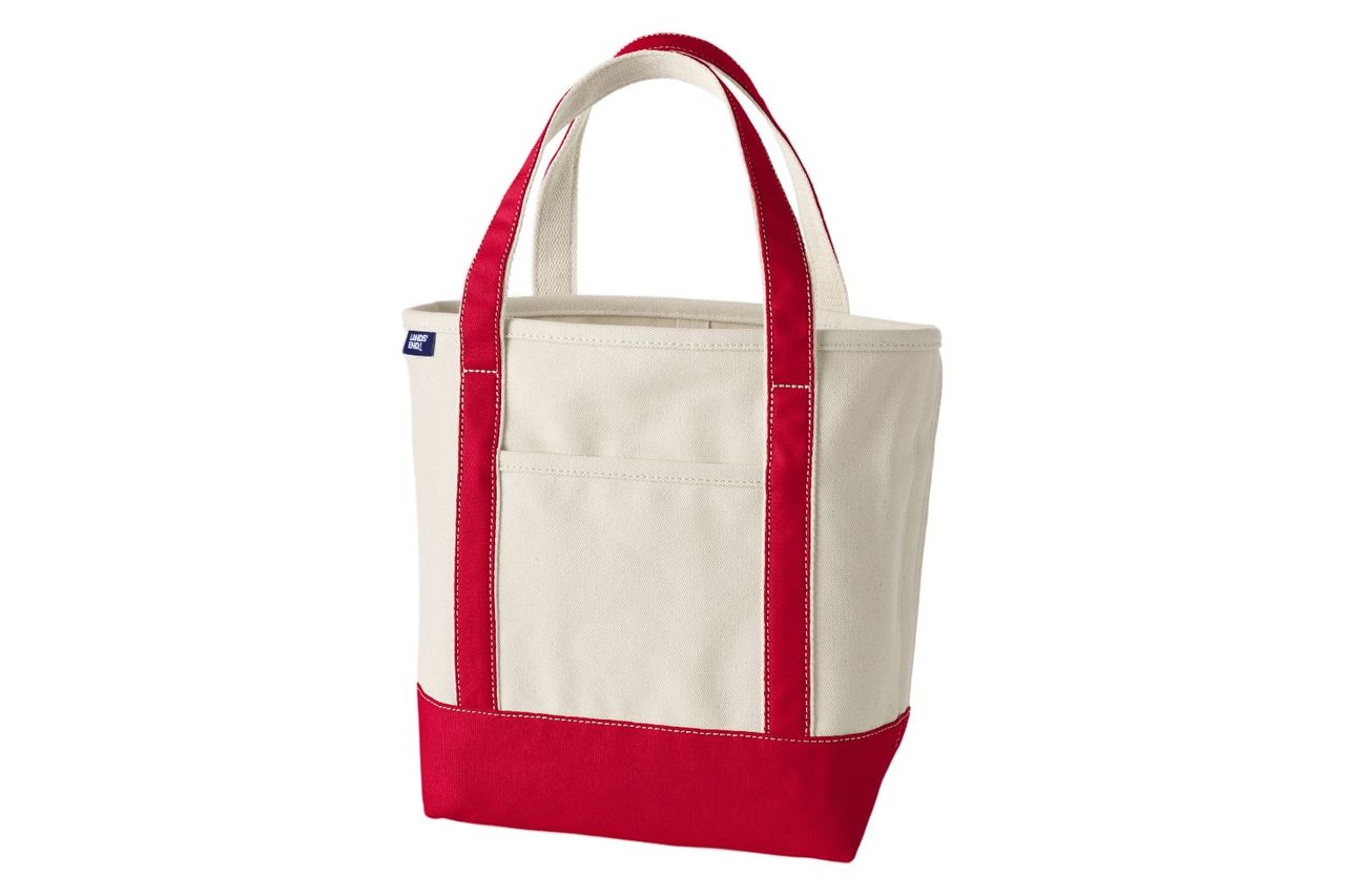 Medium 5 Pocket Open Top Canvas Tote Bag Credit: Landsend