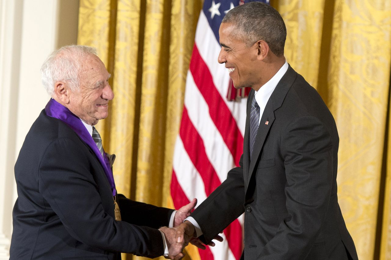 Mel Brooks and Barack Obama.Credit: SAUL LOEB/AFP via Getty Images