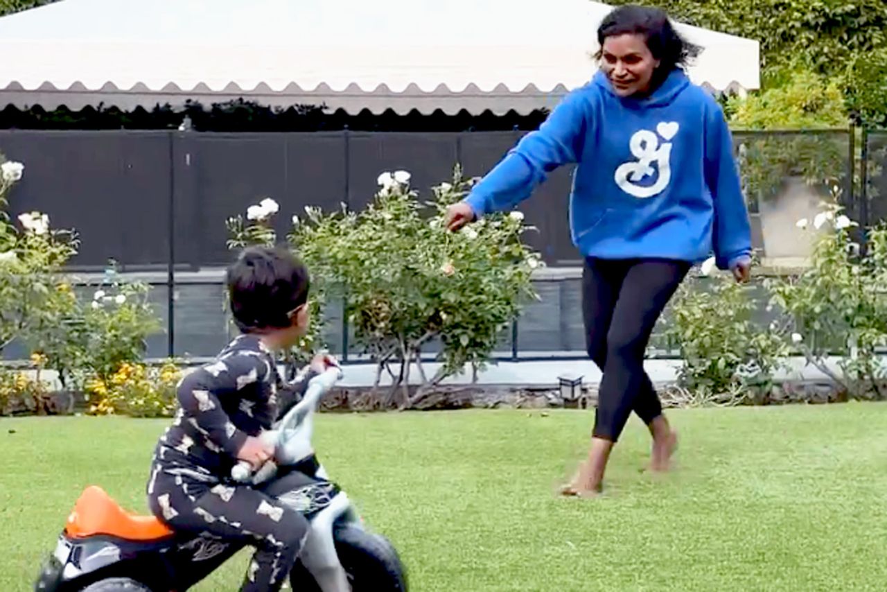 Mindy Kaling Fourth of July Mindy Kaling playing with her sonCredit: Mindy Kaling / Instagram