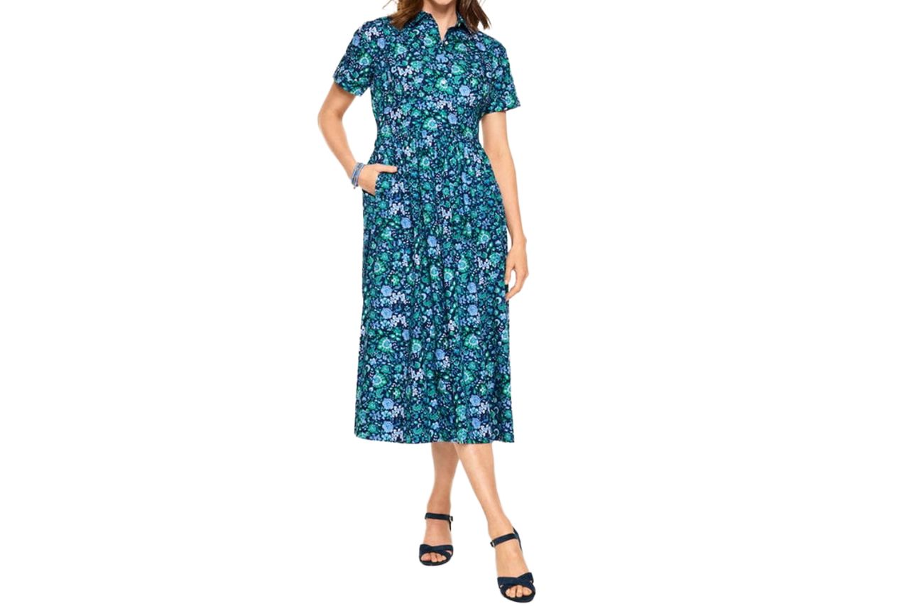 Poplin Shirtdress - Jumping Jacobean Credit: Talbots