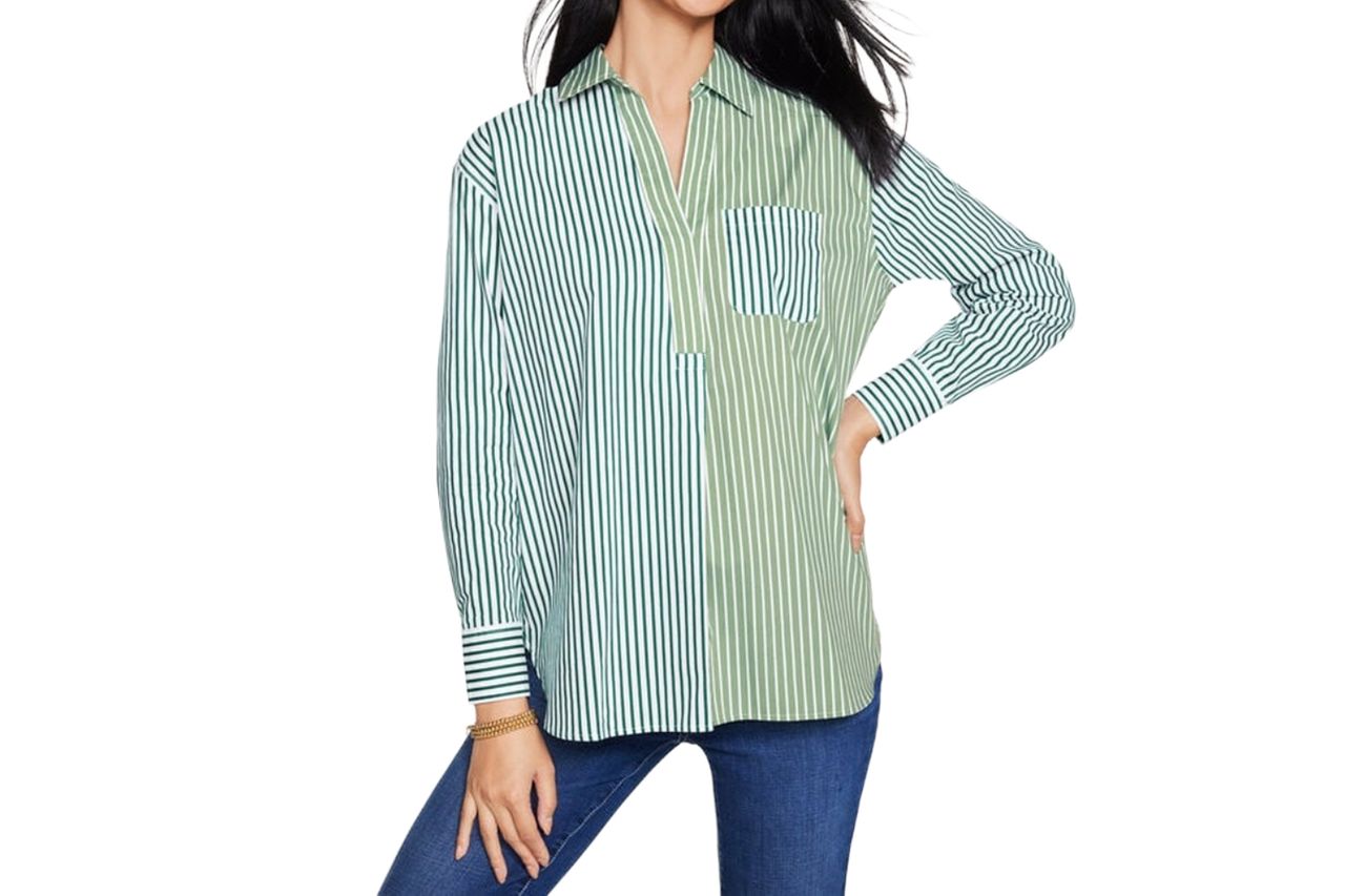 Poplin Top - Tailored Stripe Credit: Talbots
