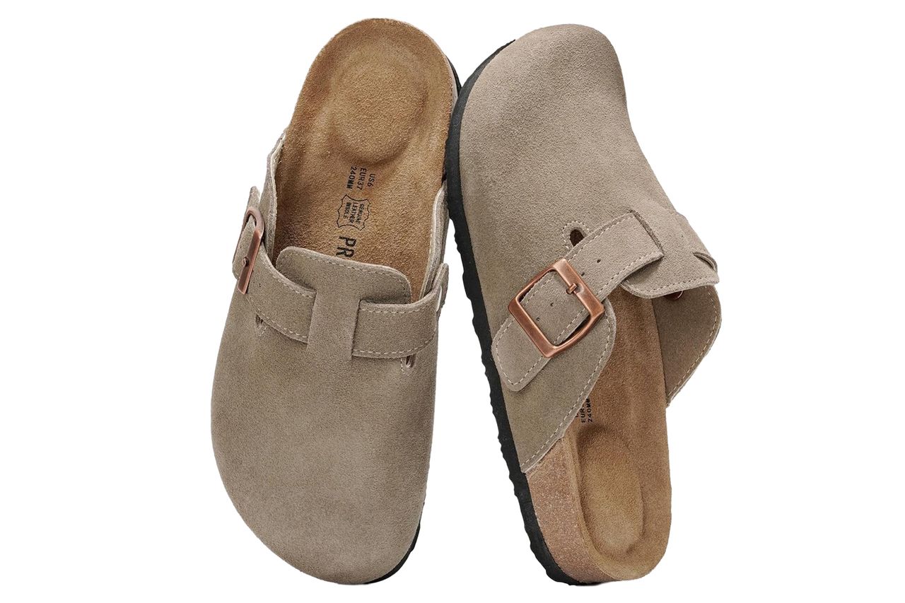 Project Cloud 100% Genuine Leather Footbed Clogs for Women - Memory Foam Arch Support Slippers for Women - Trendy Slip-ons Women's Mules & Clogs Sandals Credit: Amazon