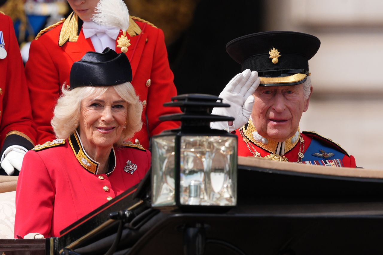 Queen Camilla and King Charles at Trooping the Colour on June 13, 2026 in LondonCredit: Aaron Chown/PA Images via Getty