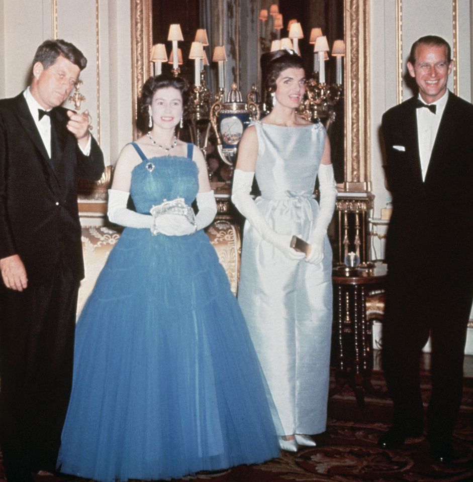 President John F. Kennedy and First Lady Jackie Kennedy pay a visit to the royal family in England. (L-R): John F. Kennedy; Queen Elizabeth II; Jackie Kennedy, and Prince Philip. President John F. Kennedy and First Lady Jackie Kennedy with Queen Elizabeth and Prince Philip at Buckingham Palace in 1961Credit: Bettmann