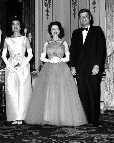 5th, June, 1961, American President, John F Kennedy, with first lady Jaqueline Kennedy, pictured at Buckingham Palace with Queen Elizabeth II First Lady Jackie Kennedy, Queen Elizabeth and President John F. Kennedy at Buckingham Palace in 1961Credit: Popperfoto/Getty