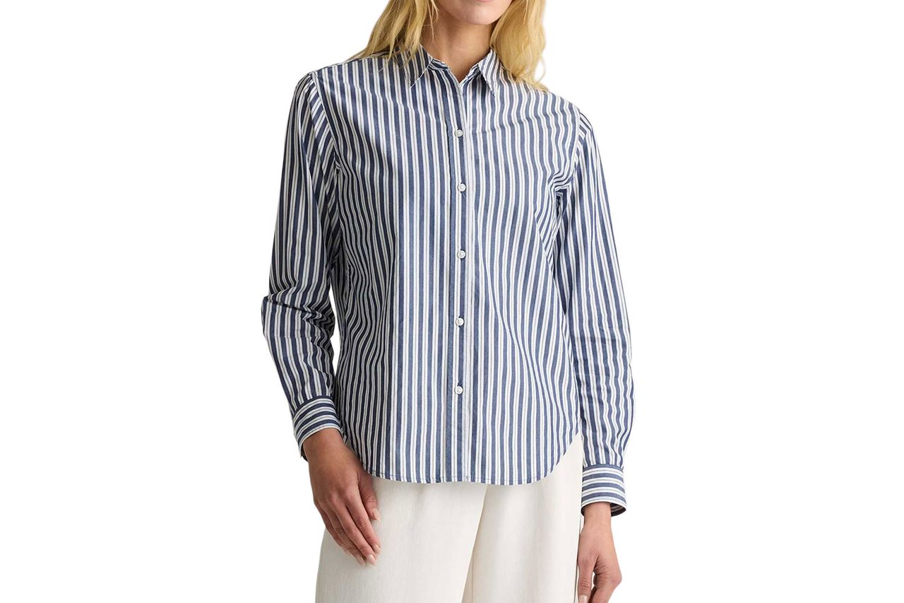 Quince 100% Organic Cotton Poplin Long Sleeve Shirt Credit: Quince