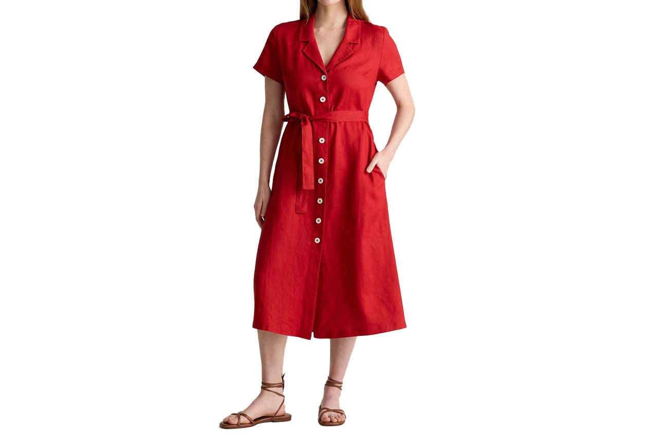 Quince 100% European Linen Button Front Dress Credit: Quince