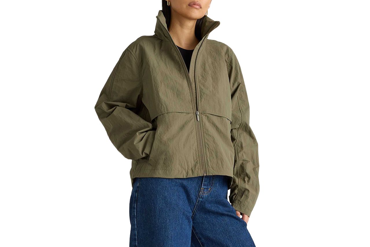 Water Repellent Windbreaker Jacket Praline Credit: Quince