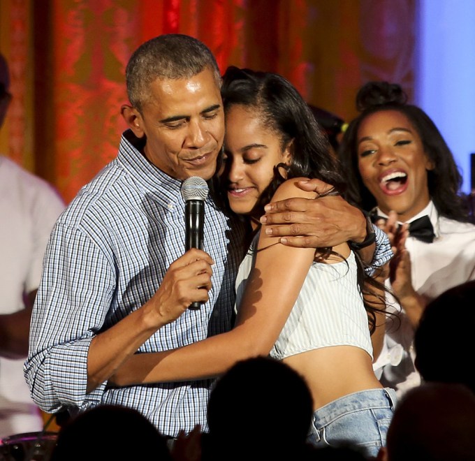 Malia Hugs Her Dad
